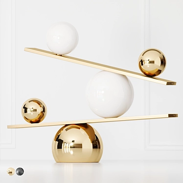 OBLURE Balance: Black & Brass Table Lamps 3D model image 1 