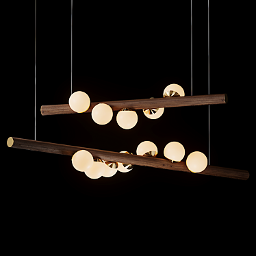 Wood and Glass Pendant Lighting by Hollis+Morris 3D model image 1 