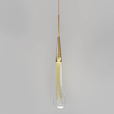 Fiery Modern Gold Pendant Light 3D model image 1 