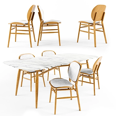 Agave Dining Set: Table & Lilith Chair 3D model image 1 