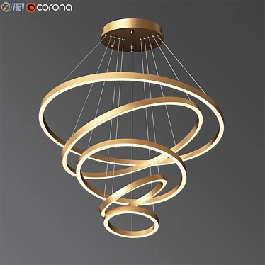 Modern LED Ring Pendant Light 3D model image 1 