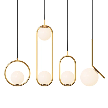 Modern Dual Pendant Light 3D model image 1 