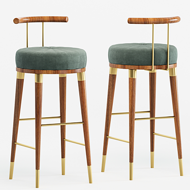 Elegant Mailu Bar Stool 3D model image 1 