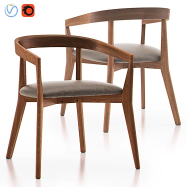 Cullen Shiitake Round Back Chair 3D model image 1 