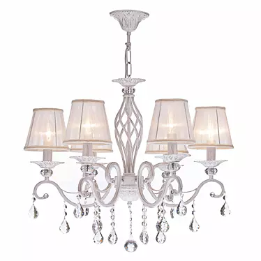 Elegant Grace Chandelier - White with Gold 3D model image 1 