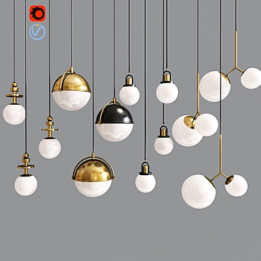 Modern Ceiling Light Set 3D model image 1 