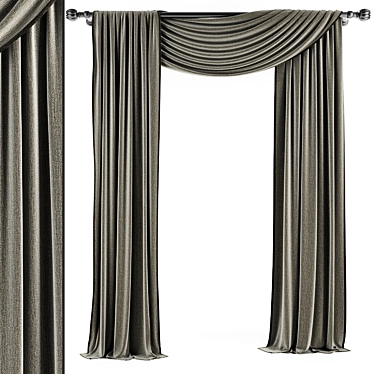 Exquisite Luxury Curtains: Detailed 3D Models 3D model image 1 