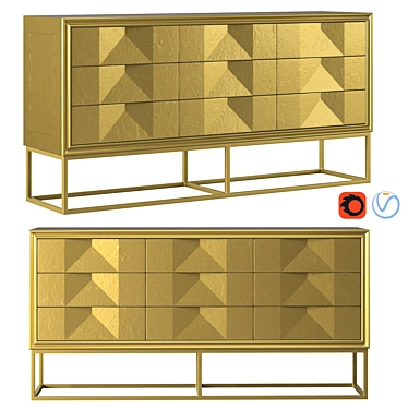 Elegant Torian Credenza: Stylish Storage Solution 3D model image 1 