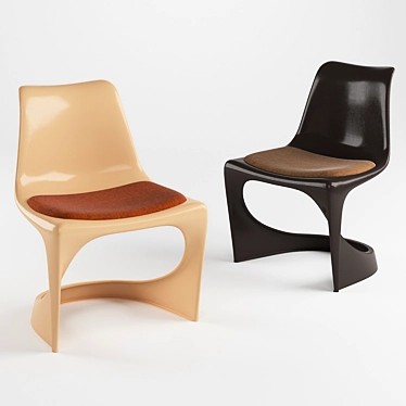 Sleek Cado Chairs: Modern Molded Plastic 3D model image 1 