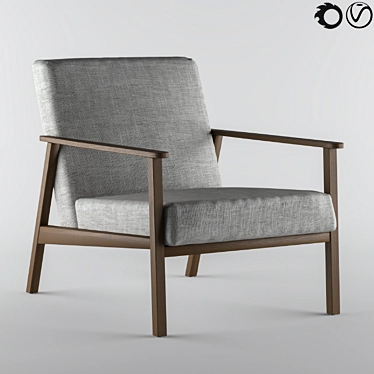 Comfortable Ekenaeset Armchair in Isunda Grey 3D model image 1 