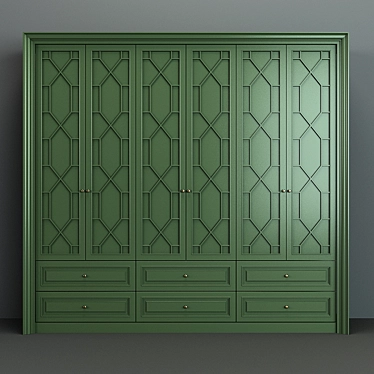 12-Compartment Cabinet: Sleek and Spacious 3D model image 1 