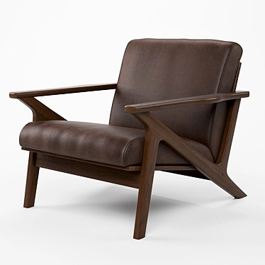 Elegant Mid-Century Lounge Chair 3D model image 1 