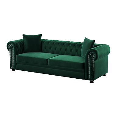 Contemporary Heath-Field Green Sofa 3D model image 1 