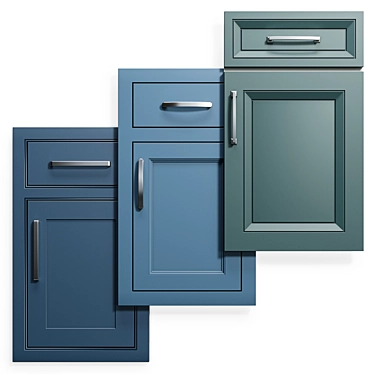 Elegant Cabinet Doors Set 10 3D model image 1 