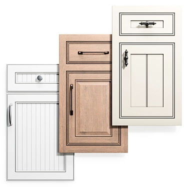 Elegant Cabinet Doors Set 3D model image 1 