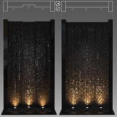 Elegant LED Wall Water Feature 3D model image 1 