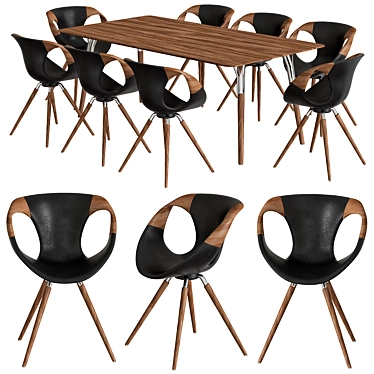  Tonon Italia Chair and Table Set 3D model image 1 