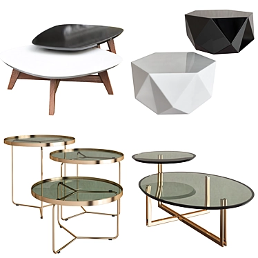 Elegant Coffee Table Collections 3D model image 1 