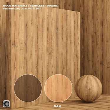 Seamless Oak Wood Box Set 3D model image 1 