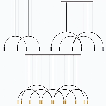 Modern Arc Hanging Lamp 3D model image 1 