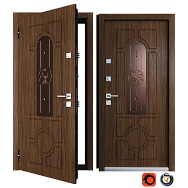 Lily Metal Entry Door: Your Perfect Frame 3D model image 1 