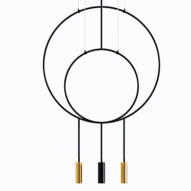 Moderno Noir Pendant Light 3D model image 1 