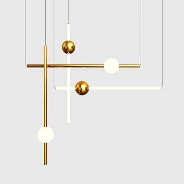 Orion Gold Tube Lights 3D model image 1 