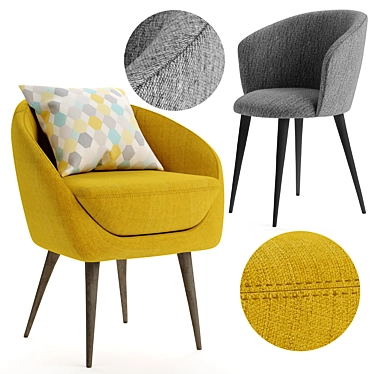 Mustard Armchair: Sleek Gray Stool 3D model image 1 