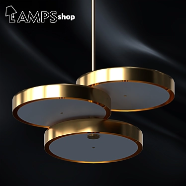 Gilded Circle Pendant Chandelier 3D model image 1 