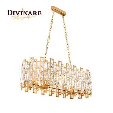 Divinare Medea Crystal Gold Chandelier 3D model image 1 