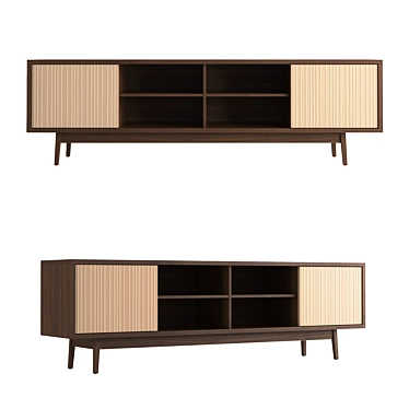 Modern Nightstand Credenza 200: Sleek Design, Spacious Storage 3D model image 1 