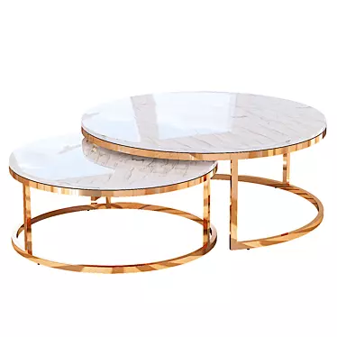 Stylish Nested Coffee Tables - Garda Decor 3D model image 1 