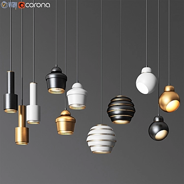 Modern Pendant Light Collection - 4 Styles 3D model image 1 