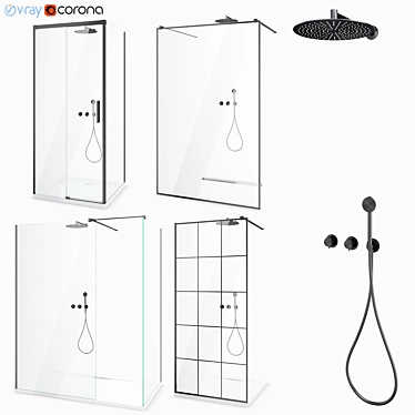 Radaway Set 47: Stylish Shower Cubicles 3D model image 1 