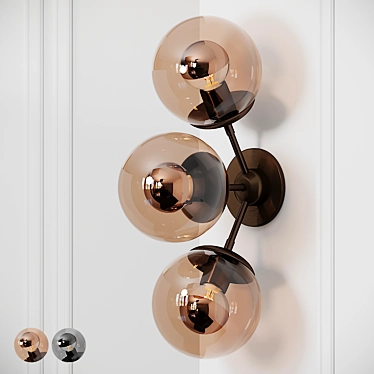 Modern MODO SCONCE - 3 Globes 3D model image 1 