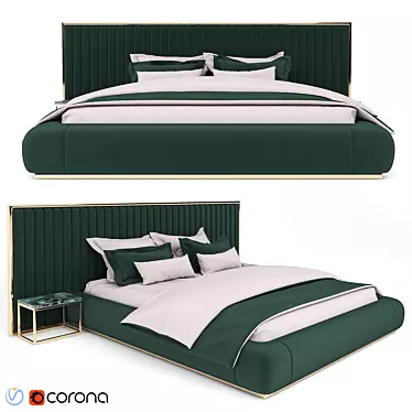 3D Bed Model - Vray & Corona Render - High-Resolution Design 3D model image 1 