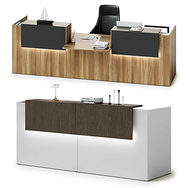 Modern Reception Desk: Las Mobili Point 3D model image 1 