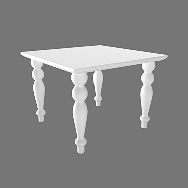 Heritage Square White Coffee Table 3D model image 1 