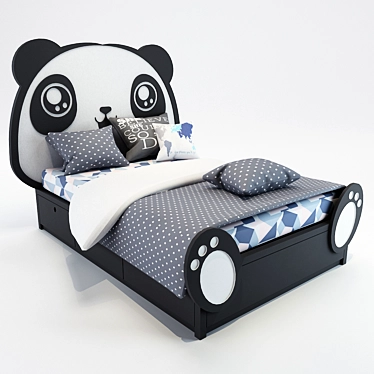 Cozy Panda Kids Bed 3D model image 1 