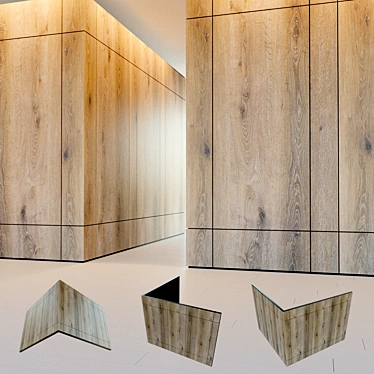 Title: Wooden 3D Wall Panel 3D model image 1 