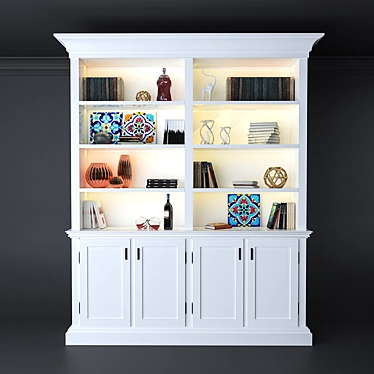 Amir's Stylish Bookcase: Design & Render 3D model image 1 