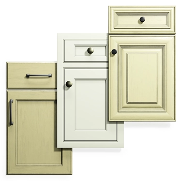 Stylish Cabinet Door Set 3D model image 1 