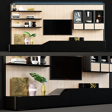 Modern TV Stand with Vray and Corona Rendering 3D model image 1 