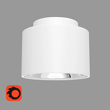 Modern White GX53 Overhead Light 3D model image 1 