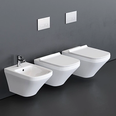 DURASTYLE Wall-Hung WC: Modern Ceramic Toilet 3D model image 1 