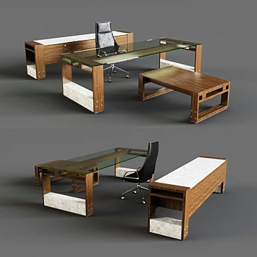 Luxury Executive Office Set: Mobica LUXEMBOURG 3D model image 1 