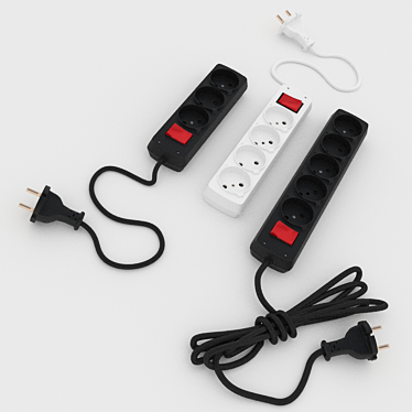 Versatile Multi-Outlet Extension Cord 3D model image 1 