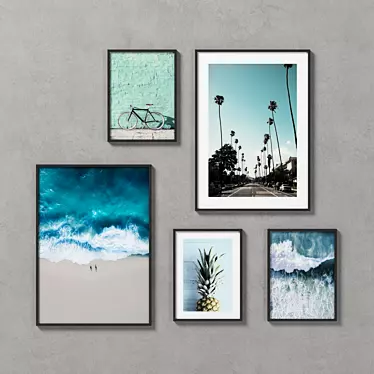 Gallery Wall Frames Set 3D model image 1 