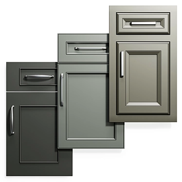 Elegant Cabinet Doors Set 15 3D model image 1 