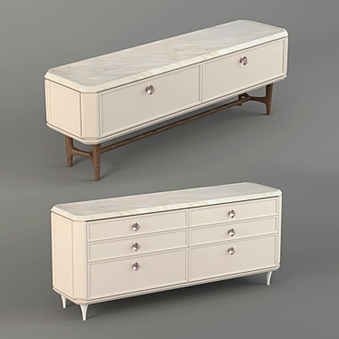 Elegant Italian Sideboards with Legs - Bellagio 3D model image 1 